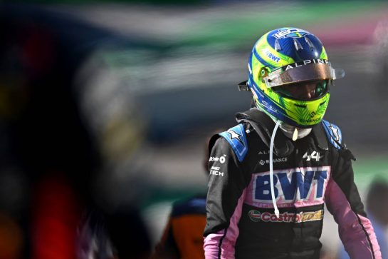 Esteban Ocon (FRA) Alpine F1 Team in Sprint parc ferme.
04.11.2023. Formula 1 World Championship, Rd 21, Brazilian Grand Prix, Sao Paulo, Brazil, Sprint Day.
- www.xpbimages.com, EMail: requests@xpbimages.com © Copyright: Price / XPB Images