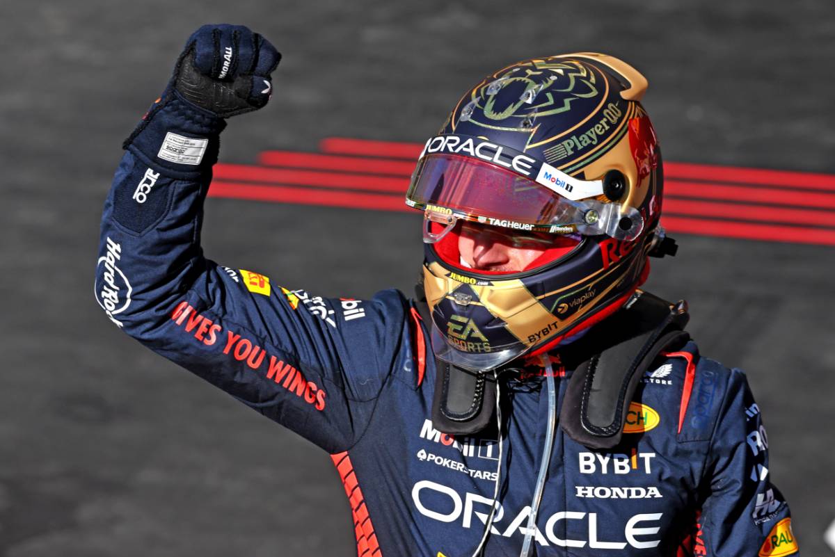 Race winner Max Verstappen (NLD) Red Bull Racing celebrates in parc ferme. 05.11.2023. Formula 1 World Championship, Rd 21, Brazilian Grand Prix, Sao Paulo, Brazil, Race Day. - www.xpbimages.com, EMail: requests@xpbimages.com © Copyright: Coates / XPB Images