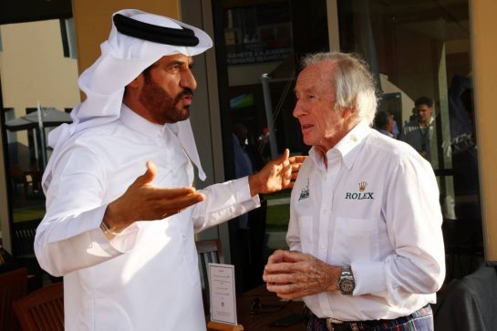 (L to R): Mohammed Bin Sulayem (UAE) FIA President with Jackie Stewart (GBR).
25.11.2023. Formula 1 World Championship, Rd 23, Abu Dhabi Grand Prix, Yas Marina Circuit, Abu Dhabi, Qualifying Day.
- www.xpbimages.com, EMail: requests@xpbimages.com © Copyright: Batchelor / XPB Images