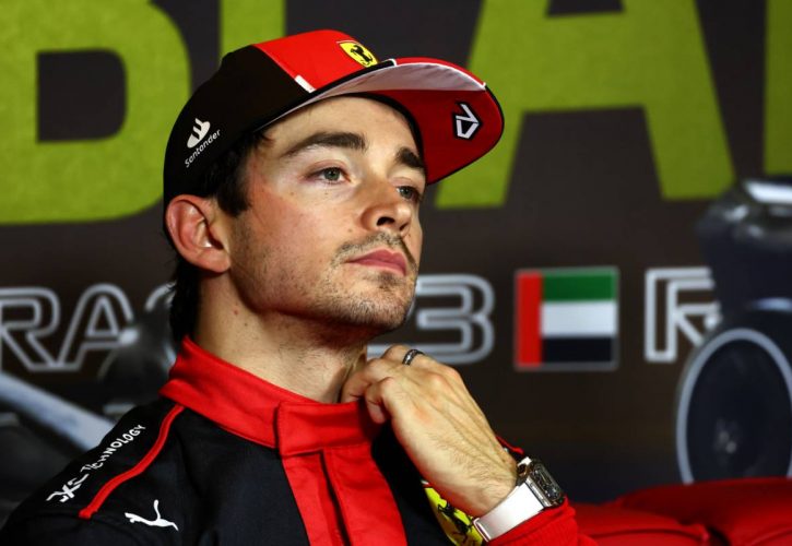 Charles Leclerc (MON) Ferrari in the post qualifying FIA Press Conference. 25.11.2023. Formula 1 World Championship, Rd 23, Abu Dhabi Grand Prix, Yas Marina Circuit, Abu Dhabi, Qualifying Day. - www.xpbimages.com, EMail: requests@xpbimages.com © Copyright: Coates / XPB Images