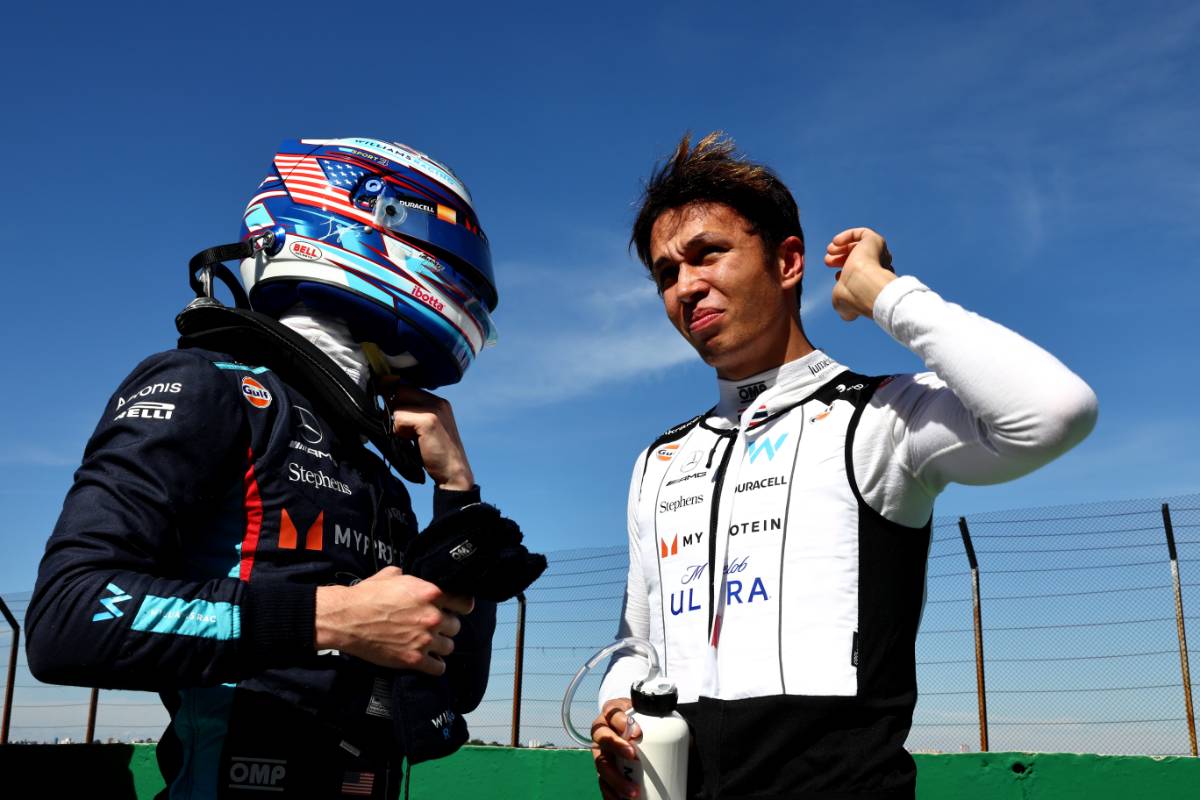 (L to R): Logan Sargeant (USA) Williams Racing with Alexander Albon (THA) Williams Racing on the grid. 04.11.2023. Formula 1 World Championship, Rd 21, Brazilian Grand Prix, Sao Paulo, Brazil, Sprint Day. - www.xpbimages.com, EMail: requests@xpbimages.com © Copyright: Batchelor / XPB Images