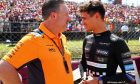 (L to R): Zak Brown (USA) McLaren Executive Director with Lando Norris (GBR) McLaren on the grid. 23.07.2023. Formula 1 World Championship, Rd 12, Hungarian Grand Prix, Budapest, Hungary, Race Day. - www.xpbimages.com, EMail: requests@xpbimages.com © Copyright: Coates / XPB Images