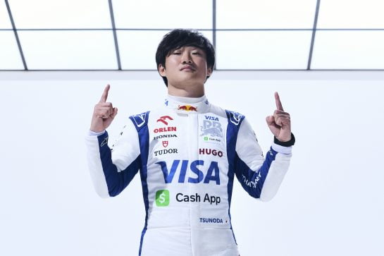Yuki Tsunoda seen at the car launch at Visa Cash App RB, 2024 // Will Cornelius / Content Pool // SI202402080203 // Usage for editorial use only //