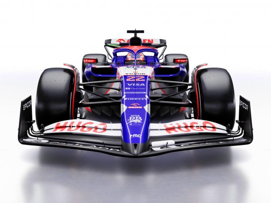 VCARB 01 seen at the car launch inn Las Vegas, 2024 // Digital Lighthouse / Red Bull Content Pool // SI202402080612 // Usage for editorial use only //