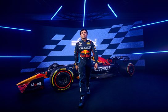 Sergio Perez poses for a portrait during Red Bull Racing 2024 Season Launch RB20 in London, UK on January 30, 2024 // Will Cornelius / Content Pool // SI202402140532 // Usage for editorial use only //