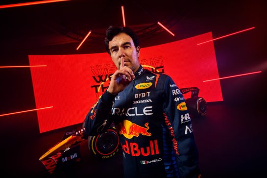 Sergio Perez poses for a portrait during Red Bull Racing 2024 Season Launch RB20 in London, UK on January 30, 2024 // Will Cornelius / Content Pool // SI202402140536 // Usage for editorial use only //