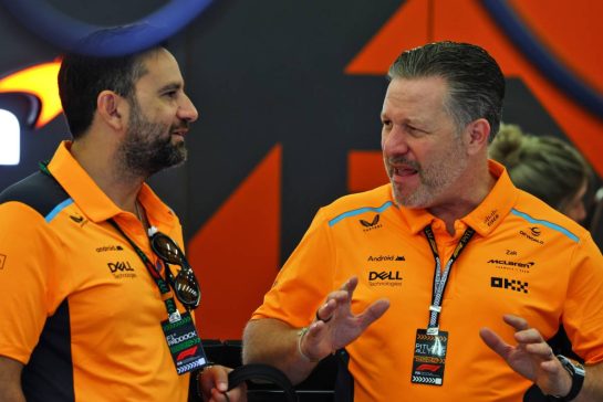 Zak Brown (USA) McLaren Executive Director (Right).
22.02.2024. Formula 1 Testing, Sakhir, Bahrain, Day Two.
- www.xpbimages.com, EMail: requests@xpbimages.com © Copyright: Coates / XPB Images