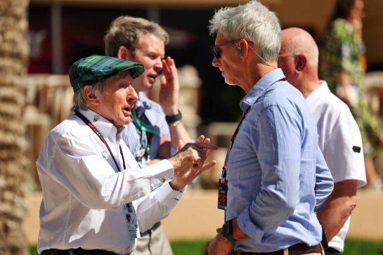 (L to R): Jackie Stewart (GBR) with Damon Hill (GBR) Sky Sports Presenter.
29.02.2024. Formula 1 World Championship, Rd 1, Bahrain Grand Prix, Sakhir, Bahrain, Practice Day
- www.xpbimages.com, EMail: requests@xpbimages.com © Copyright: Staley / XPB Images
