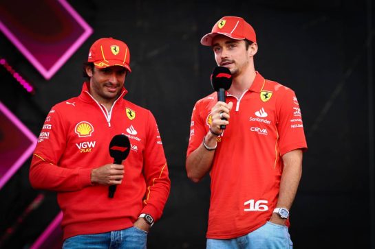Carlos Sainz Jr (ESP), Scuderia Ferrari  Charles Leclerc (FRA), Scuderia Ferrari 
01.03.2024. Formula 1 World Championship, Rd 1, Bahrain Grand Prix, Sakhir, Bahrain, Qualifying Day.
- www.xpbimages.com, EMail: requests@xpbimages.com © Copyright: Charniaux / XPB Images