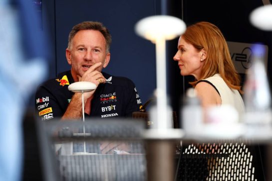 (L to R): Christian Horner (GBR) Red Bull Racing Team Principal with his wife Geri Horner (GBR) Singer.
02.03.2024. Formula 1 World Championship, Rd 1, Bahrain Grand Prix, Sakhir, Bahrain, Race Day.
- www.xpbimages.com, EMail: requests@xpbimages.com © Copyright: Batchelor / XPB Images