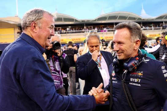 (L to R): Jeremy Clarkson (GBR) on the grid with Christian Horner (GBR) Red Bull Racing Team Principal.
02.03.2024. Formula 1 World Championship, Rd 1, Bahrain Grand Prix, Sakhir, Bahrain, Race Day.
- www.xpbimages.com, EMail: requests@xpbimages.com © Copyright: Batchelor / XPB Images