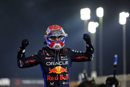 Race winner Max Verstappen (NLD) Red Bull Racing celebrates in parc ferme.
02.03.2024. Formula 1 World Championship, Rd 1, Bahrain Grand Prix, Sakhir, Bahrain, Race Day.
 - www.xpbimages.com, EMail: requests@xpbimages.com © Copyright: Staley / XPB Images