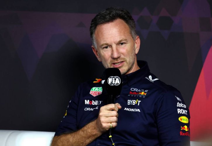 Christian Horner (GBR) Red Bull Racing Team Principal in the FIA Press Conference. 07.03.2024. Formula 1 World Championship, Rd 2, Saudi Arabian Grand Prix, Jeddah, Saudi Arabia, Practice Day. - www.xpbimages.com, EMail: requests@xpbimages.com © Copyright: Batchelor / XPB Images
