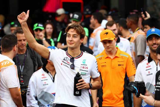 George Russell (GBR) Mercedes AMG F1 on the drivers' parade.
09.03.2024. Formula 1 World Championship, Rd 2, Saudi Arabian Grand Prix, Jeddah, Saudi Arabia, Race Day.
- www.xpbimages.com, EMail: requests@xpbimages.com © Copyright: Coates / XPB Images