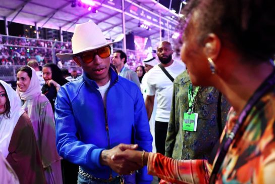 Pharrell Williams (USA) Singer-Songwriter on the grid.
09.03.2024. Formula 1 World Championship, Rd 2, Saudi Arabian Grand Prix, Jeddah, Saudi Arabia, Race Day.
- www.xpbimages.com, EMail: requests@xpbimages.com © Copyright: Batchelor / XPB Images