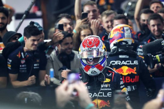 Race winner Max Verstappen (NLD) Red Bull Racing celebrates in parc ferme.
09.03.2024. Formula 1 World Championship, Rd 2, Saudi Arabian Grand Prix, Jeddah, Saudi Arabia, Race Day.
- www.xpbimages.com, EMail: requests@xpbimages.com © Copyright: Bearne / XPB Images