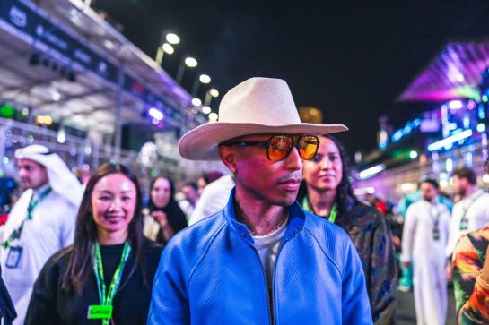 Pharrell Williams (USA) Singer-Songwriter on the grid.
09.03.2024. Formula 1 World Championship, Rd 2, Saudi Arabian Grand Prix, Jeddah, Saudi Arabia, Race Day.
- www.xpbimages.com, EMail: requests@xpbimages.com © Copyright: Bearne / XPB Images