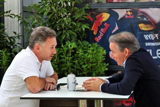 (L to R): Christian Horner (GBR) Red Bull Racing Team Principal with Raymond Vermeulen (NLD) Driver Manager.
21.03.2024. Formula 1 World Championship, Rd 3, Australian Grand Prix, Albert Park, Melbourne, Australia, Preparation Day.
- www.xpbimages.com, EMail: requests@xpbimages.com © Copyright: Moy / XPB Images