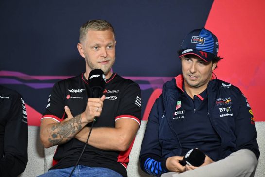 (L to R): Kevin Magnussen (DEN) Haas F1 Team and Sergio Perez (MEX) Red Bull Racing in the FIA Press Conference.
21.03.2024. Formula 1 World Championship, Rd 3, Australian Grand Prix, Albert Park, Melbourne, Australia, Preparation Day.
- www.xpbimages.com, EMail: requests@xpbimages.com © Copyright: XPB Images