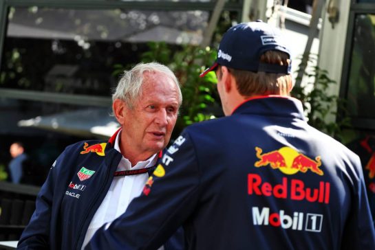 (L to R): Dr Helmut Marko (AUT) Red Bull Motorsport Consultant with Max Verstappen (NLD) Red Bull Racing.
22.03.2024. Formula 1 World Championship, Rd 3, Australian Grand Prix, Albert Park, Melbourne, Australia, Practice Day.
- www.xpbimages.com, EMail: requests@xpbimages.com © Copyright: Batchelor / XPB Images