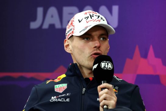 Max Verstappen (NLD) Red Bull Racing in the FIA Press Conference.
04.04.2024. Formula 1 World Championship, Rd 4, Japanese Grand Prix, Suzuka, Japan, Preparation Day.
- www.xpbimages.com, EMail: requests@xpbimages.com © Copyright: Moy / XPB Images