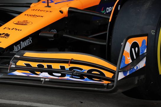 McLaren MCL38 front wing detail - MILTZ livery.
04.04.2024. Formula 1 World Championship, Rd 4, Japanese Grand Prix, Suzuka, Japan, Preparation Day.
- www.xpbimages.com, EMail: requests@xpbimages.com © Copyright: Moy / XPB Images