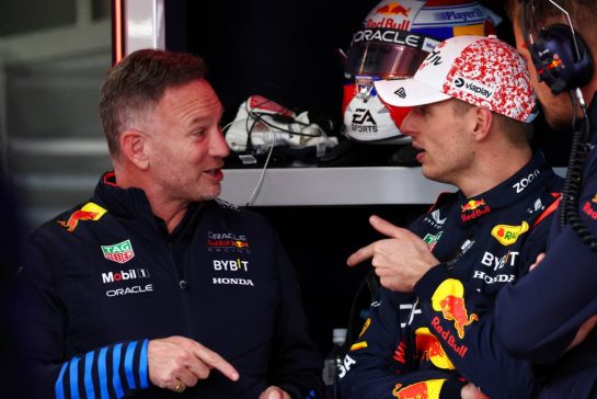 (L to R): Christian Horner (GBR) Red Bull Racing Team Principal with Max Verstappen (NLD) Red Bull Racing.
05.04.2024. Formula 1 World Championship, Rd 4, Japanese Grand Prix, Suzuka, Japan, Practice Day.
- www.xpbimages.com, EMail: requests@xpbimages.com © Copyright: Batchelor / XPB Images