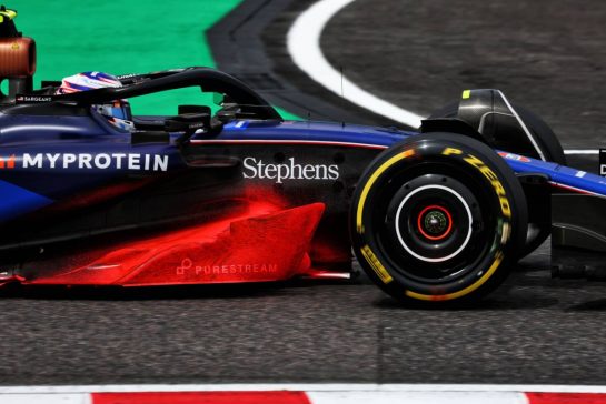 Logan Sargeant (USA) Williams Racing FW46 with flow-vis paint.
06.04.2024. Formula 1 World Championship, Rd 4, Japanese Grand Prix, Suzuka, Japan, Qualifying Day.
- www.xpbimages.com, EMail: requests@xpbimages.com © Copyright: Moy / XPB Images