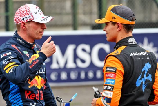 (L to R): Pole sitter Max Verstappen (NLD) Red Bull Racing with third placed Lando Norris (GBR) McLaren in qualifying parc ferme.
06.04.2024. Formula 1 World Championship, Rd 4, Japanese Grand Prix, Suzuka, Japan, Qualifying Day.
- www.xpbimages.com, EMail: requests@xpbimages.com © Copyright: Batchelor / XPB Images
