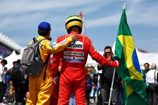 Circuit atmosphere - Ayrton Senna fan.
07.04.2024. Formula 1 World Championship, Rd 4, Japanese Grand Prix, Suzuka, Japan, Race Day.
 - www.xpbimages.com, EMail: requests@xpbimages.com © Copyright: Coates / XPB Images