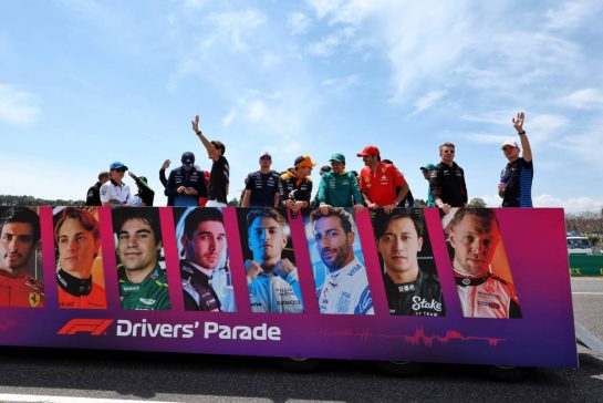 Drivers' Parade.
07.04.2024. Formula 1 World Championship, Rd 4, Japanese Grand Prix, Suzuka, Japan, Race Day.
- www.xpbimages.com, EMail: requests@xpbimages.com © Copyright: Moy / XPB Images