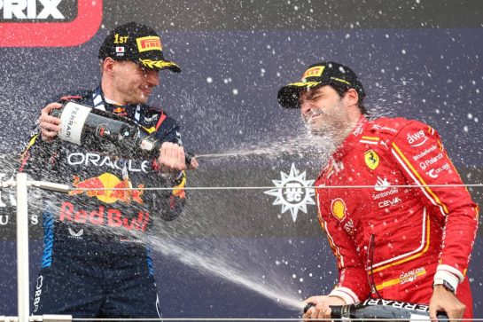 1st place Max Verstappen (NLD) Red Bull Racing RB20 and 3rd place Carlos Sainz Jr (ESP) Ferrari.
07.04.2024. Formula 1 World Championship, Rd 4, Japanese Grand Prix, Suzuka, Japan, Race Day.
- www.xpbimages.com, EMail: requests@xpbimages.com © Copyright: Batchelor / XPB Images