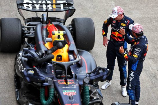 Race winner Max Verstappen (NLD) Red Bull Racing RB20 with second placed team mate Sergio Perez (MEX) Red Bull Racing in parc ferme.
07.04.2024. Formula 1 World Championship, Rd 4, Japanese Grand Prix, Suzuka, Japan, Race Day.
- www.xpbimages.com, EMail: requests@xpbimages.com © Copyright: Moy / XPB Images