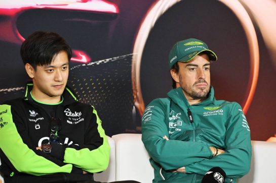 (L to R): Zhou Guanyu (CHN) Sauber and Fernando Alonso (ESP) Aston Martin F1 Team in the FIA Press Conference.
18.04.2024. Formula 1 World Championship, Rd 5, Chinese Grand Prix, Shanghai, China, Preparation Day.
- www.xpbimages.com, EMail: requests@xpbimages.com © Copyright: XPB Images