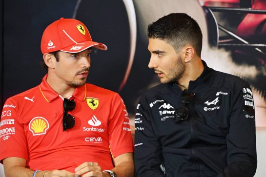 (L to R): Charles Leclerc (MON) Ferrari and Esteban Ocon (FRA) Alpine F1 Team in the FIA Press Conference.
18.04.2024. Formula 1 World Championship, Rd 5, Chinese Grand Prix, Shanghai, China, Preparation Day.
- www.xpbimages.com, EMail: requests@xpbimages.com © Copyright: XPB Images