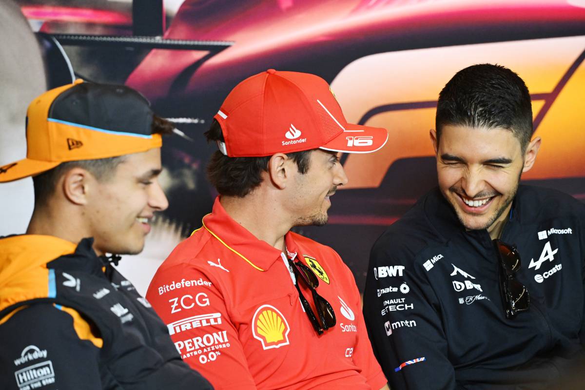 (L to R): Lando Norris (GBR) McLaren; Charles Leclerc (MON) Ferrari; and Esteban Ocon (FRA) Alpine F1 Team, in the FIA Press Conference.
18.04.2024. Formula 1 World Championship, Rd 5, Chinese Grand Prix, Shanghai, China, Preparation Day.
- www.xpbimages.com, EMail: requests@xpbimages.com © Copyright: XPB Images
