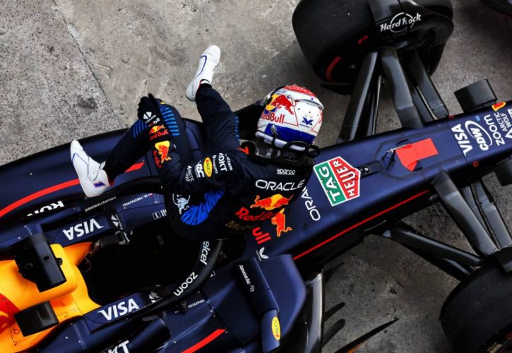 Pole sitter Max Verstappen (NLD) Red Bull Racing RB20 in qualifying parc ferme. 20.04.2024. Formula 1 World Championship, Rd 5, Chinese Grand Prix, Shanghai, China, Sprint and Qualifying Day. - www.xpbimages.com, EMail: requests@xpbimages.com © Copyright: Coates / XPB Images