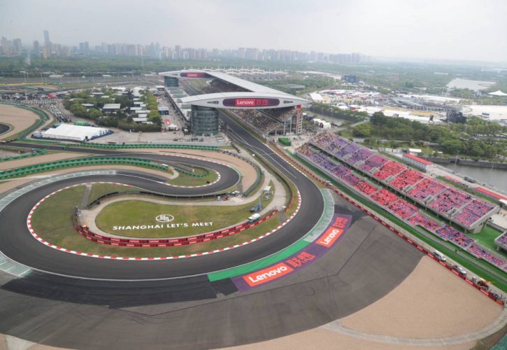 Circuit atmosphere - an aerial view of the circuit. 20.04.2024. Formula 1 World Championship, Rd 5, Chinese Grand Prix, Shanghai, China, Sprint and Qualifying Day. - www.xpbimages.com, EMail: requests@xpbimages.com © Copyright: XPB Images
