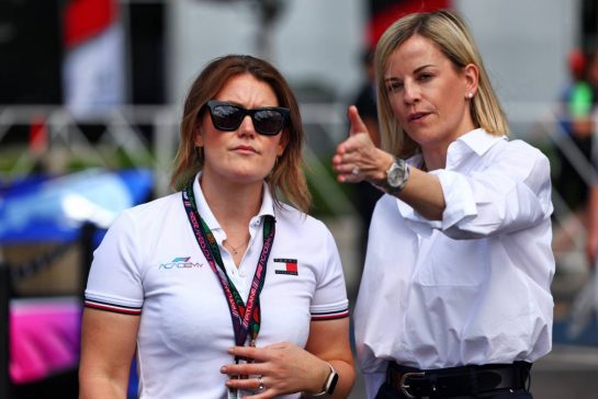 (L to R): Chloe Zebedee (GBR) F1 Academy Brand Marketing Manager with Susie Wolff (GBR) F1 Academy Managing Director.
02.05.2024. Formula 1 World Championship, Rd 6, Miami Grand Prix, Miami, Florida, USA, Preparation Day.
 - www.xpbimages.com, EMail: requests@xpbimages.com © Copyright: Staley / XPB Images