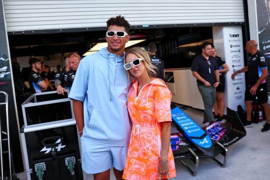 Patrick Mahomes (USA) NFL Quarterback and Alpine F1 Team Investor with his wife Brittany Mahomes.
04.05.2024. Formula 1 World Championship, Rd 6, Miami Grand Prix, Miami, Florida, USA, Sprint and Qualifying Day.
- www.xpbimages.com, EMail: requests@xpbimages.com © Copyright: Charniaux / XPB Images