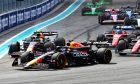 Max Verstappen (NLD) Red Bull Racing RB20 leads a late braking team mate Sergio Perez (MEX) Red Bull Racing RB20 at the start of the race. 05.05.2024. Formula 1 World Championship, Rd 6, Miami Grand Prix, Miami, Florida, USA, Race Day. - www.xpbimages.com, EMail: requests@xpbimages.com © Copyright: Staley / XPB Images