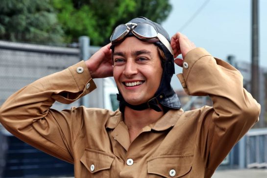 George Russell (GBR) Mercedes AMG F1 in vintage race overalls.
16.05.2024. Formula 1 World Championship, Rd 7, Emilia Romagna Grand Prix, Imola, Italy, Preparation Day.
- www.xpbimages.com, EMail: requests@xpbimages.com © Copyright: Staley / XPB Images
