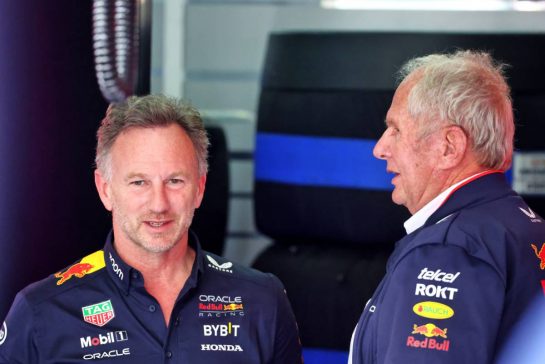 (L to R): Christian Horner (GBR) Red Bull Racing Team Principal with Dr Helmut Marko (AUT) Red Bull Motorsport Consultant.
17.05.2024. Formula 1 World Championship, Rd 7, Emilia Romagna Grand Prix, Imola, Italy, Practice Day.
- www.xpbimages.com, EMail: requests@xpbimages.com © Copyright: Batchelor / XPB Images