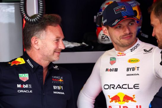 (L to R): Christian Horner (GBR) Red Bull Racing Team Principal with Max Verstappen (NLD) Red Bull Racing.
18.05.2024. Formula 1 World Championship, Rd 7, Emilia Romagna Grand Prix, Imola, Italy, Qualifying Day.
- www.xpbimages.com, EMail: requests@xpbimages.com © Copyright: Batchelor / XPB Images