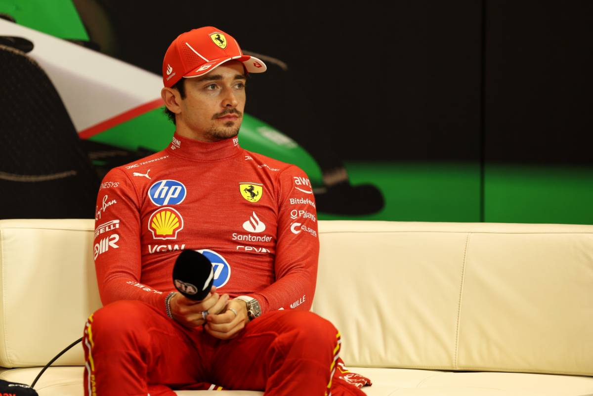 Charles Leclerc (MON) Ferrari in the post race FIA Press Conference.
19.05.2024. Formula 1 World Championship, Rd 7, Emilia Romagna Grand Prix, Imola, Italy, Race Day.
 - www.xpbimages.com, EMail: requests@xpbimages.com © Copyright: Staley / XPB Images