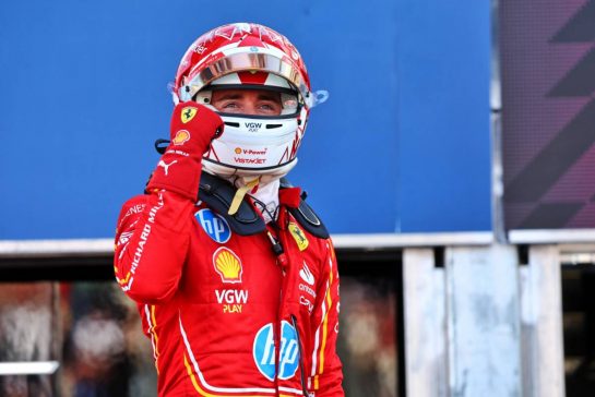 Charles Leclerc (MON) Ferrari celebrates his pole position in qualifying parc ferme.
25.05.2024. Formula 1 World Championship, Rd 8, Monaco Grand Prix, Monte Carlo, Monaco, Qualifying Day.
- www.xpbimages.com, EMail: requests@xpbimages.com © Copyright: Batchelor / XPB Images
