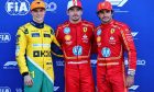 Qualifying top three in parc ferme (L to R): Oscar Piastri (AUS) McLaren, second Charles Leclerc (MON) Ferrari, pole position; Carlos Sainz Jr (ESP) Ferrari, third. 25.05.2024. Formula 1 World Championship, Rd 8, Monaco Grand Prix, Monte Carlo, Monaco, Qualifying Day. - www.xpbimages.com, EMail: requests@xpbimages.com © Copyright: Batchelor / XPB Images