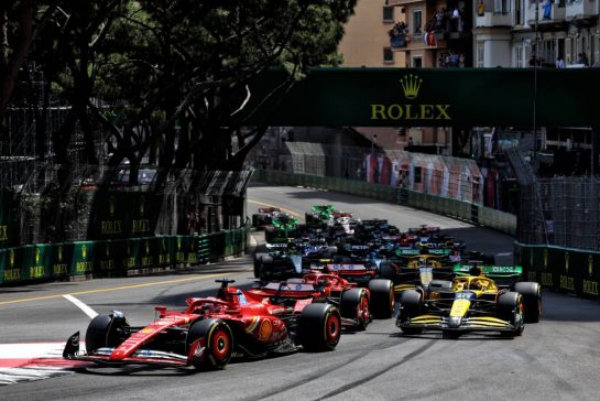 Charles Leclerc (MON) Ferrari SF-24 leads at the start of the race.
26.05.2024. Formula 1 World Championship, Rd 8, Monaco Grand Prix, Monte Carlo, Monaco, Race Day.
- www.xpbimages.com, EMail: requests@xpbimages.com © Copyright: Charniaux / XPB Images