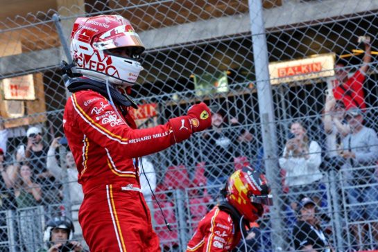 Race winner Charles Leclerc (MON) Ferrari celebrates in parc ferme.
26.05.2024. Formula 1 World Championship, Rd 8, Monaco Grand Prix, Monte Carlo, Monaco, Race Day.
- www.xpbimages.com, EMail: requests@xpbimages.com © Copyright: Bearne / XPB Images