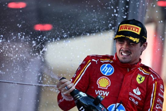 Race winner Charles Leclerc (MON) Ferrari celebrates on the podium.
26.05.2024. Formula 1 World Championship, Rd 8, Monaco Grand Prix, Monte Carlo, Monaco, Race Day.
- www.xpbimages.com, EMail: requests@xpbimages.com © Copyright: Price / XPB Images